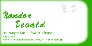 nandor devald business card